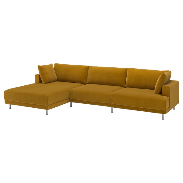 UPPÅKRA 4,5-seat modular sofa, with chaise longue, left/Samsala yellow-brown