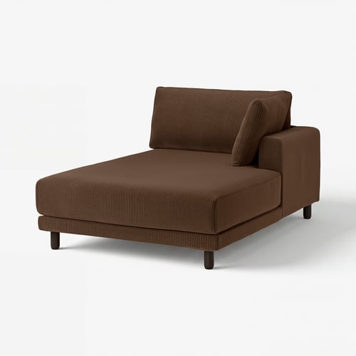 UPPÅKRA Chaise longue module, with armrest right/Samsala dark brown