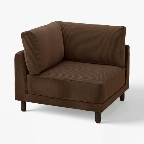 Brown UPPÅKRA corner sofa, cosy design - perfect for family relaxation.