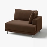 A brown IKEA UPPÅKRA armchair in recycled polyester corduroy with a thick, deep-textured design.