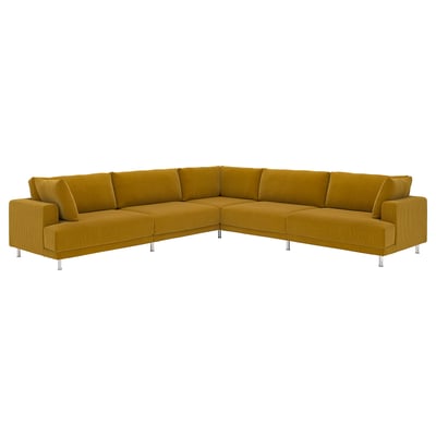UPPÅKRA Modular corner sofa, 6 seat, Samsala yellow-brown