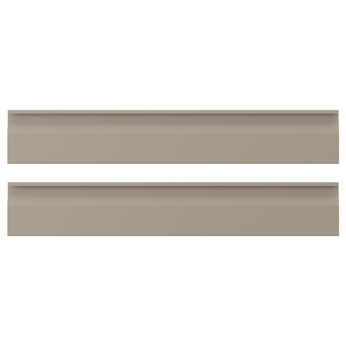 Two beige rectangular boxes with sleek edges and integrated handles, placed horizontally.