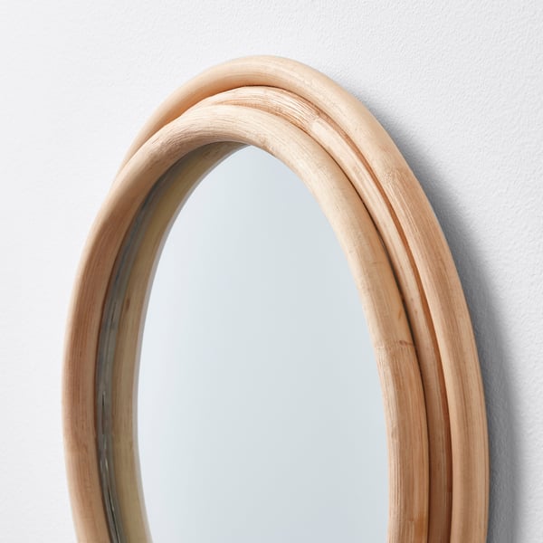 UPPNORA Mirror, rattan, 23 cm - IKEA