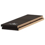 UTRUSTA shelf: dark brown, thick, melamine surfaces, sturdy particleboard frame, rectangular shape.