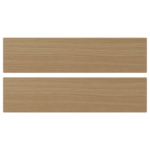 VEDHAMN natural wood kitchen drawer fronts, solid oak, rectangular, crafted, warm tones.