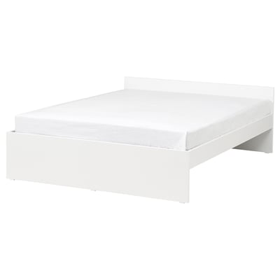 VIHALS Bed frame, white/Luröy, 140x200 cm