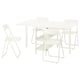 Option: VIHALS / VIHALS Table and 4 chairs, gateleg table white/folding white, 39/95/151x90 cm