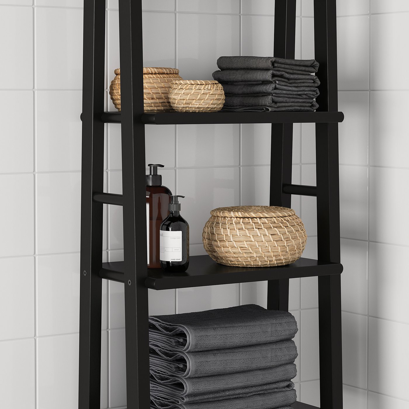 VILTO shelving unit, black, 46x150 cm - IKEA