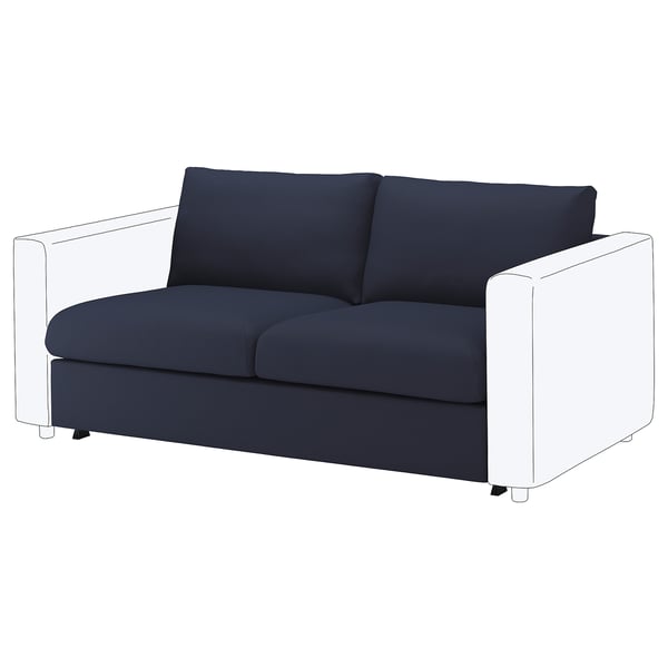 Vimle قسم كنبة سرير بمقعدين Orrsta أسود أزرق Ikea