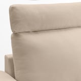VIMLE 3-seat sofa with chaise longue, with wide armrests with headrest/Hallarp beige