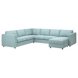 VIMLE Cover for corner sofa, 5-seat, with chaise longue/Saxemara light blue