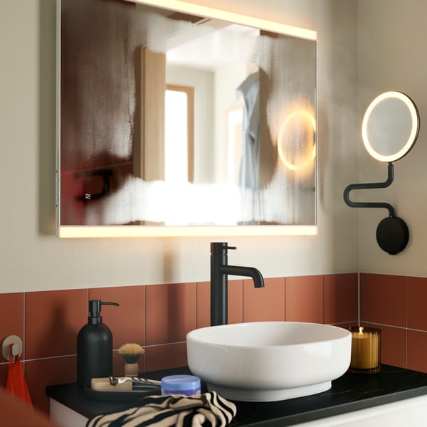 VINDELÄLVEN Countertop wash-basin w water trap, white, 39x31 cm