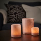 VINDSTILLA Candle holder, beige, 11 cm