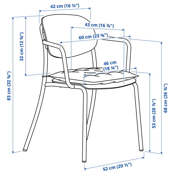 Illustration with measurements for the product: VISINGSÖ.