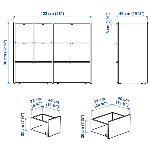 Illustration with measurements for the product: VISTHUS.