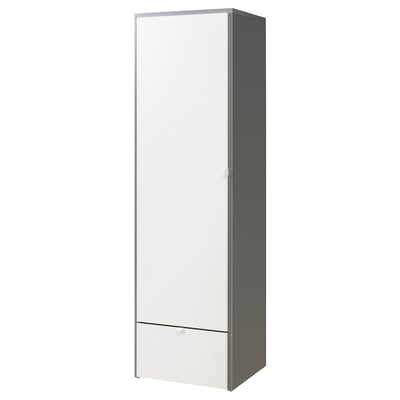 VISTHUS Wardrobe, grey/white, 63x59x216 cm