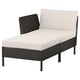 VITTSKÄR Modular chaise longue, with armrest outdoor/plastic rattan dark grey Frösön/Duvholmen beige