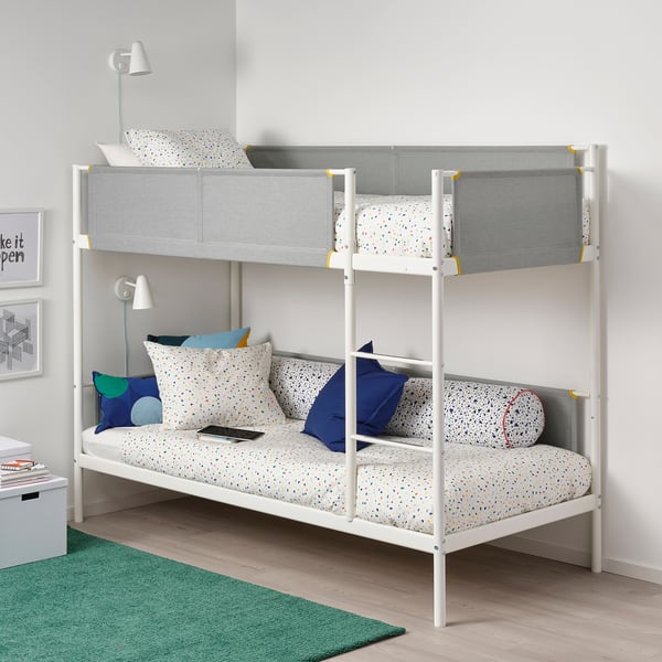 VITVAL Bunk bed frame, white/light grey, 90x200 cm IKEA