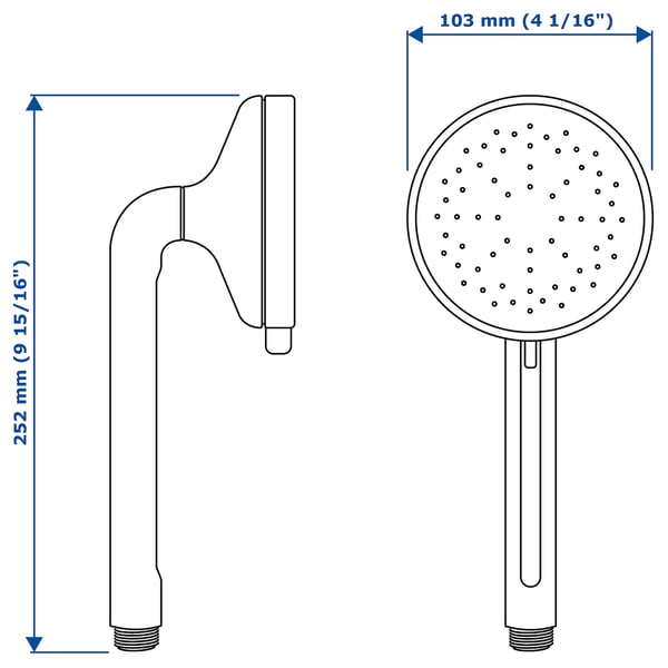 VOXNAN 5-spray handshower, chrome-plated