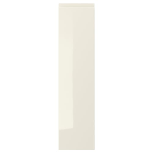 VOXTORP: beige glossy cabinet door, sleek design, easy-clean surface.