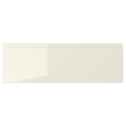 VOXTORP drawer fronts, beige gloss, easy clean, handle-integrated.
