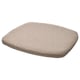 An ÄLVGRÄSMAL chair cushion in beige. Its rectangular, padded, and designed for comfort with a modern look. The fabric is 100% recycled polyester.