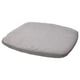 Grey rectangular chair cushion, modern, soft, recycled materials.