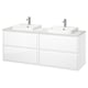 ÄNGSJÖN: white double sink vanity, modern design, shiny finish, marble countertop, wall-mounted.