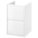 ÄNGSJÖN white bathroom cabinet, sleek minimalist design, wall-mount or countertop style, with two full-width drawers protected from water damage.