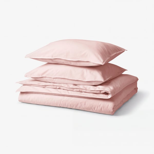 ÄNGSLILJA Duvet cover and 2 pillowcases, light pink, 200x200/50x60 cm