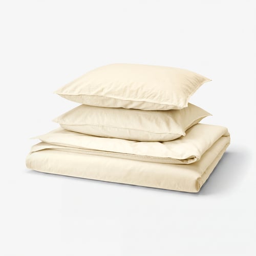 ÄNGSLILJA Duvet cover and 2 pillowcases, natural, 240x220/50x60 cm