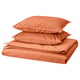 Burnt orange bedding set including duvet cover and pillowcases. Made from 100% pre-washed cotton. Soft and comfortable with earthy tone.