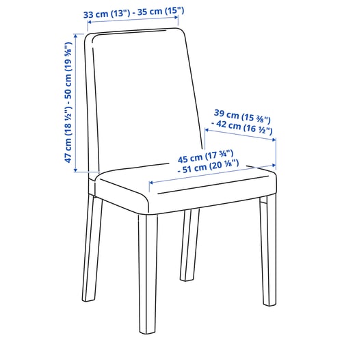 Illustration with measurements for the product: ÄSPHULT.