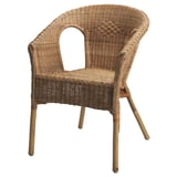 AGEN chair: natural woven rattan, bamboo legs, airy, unique design, handwoven, stackable.