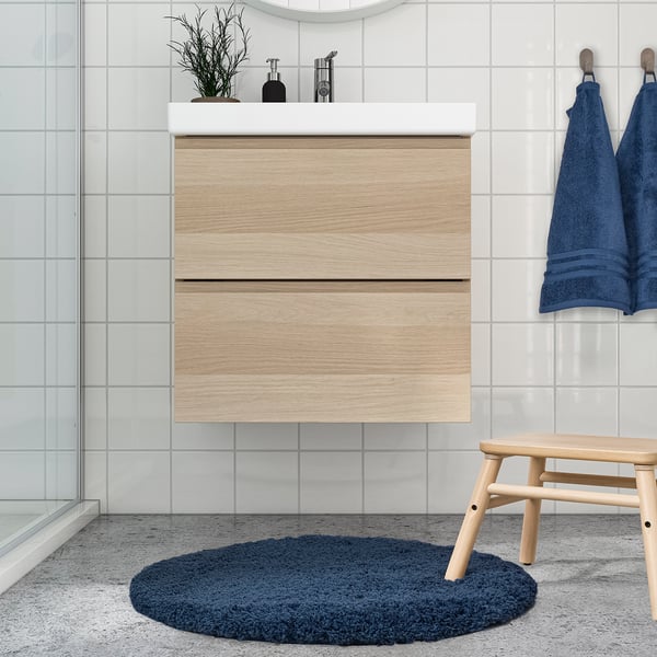 ALMTJÄRN Bath mat, dark blue, 65 cm