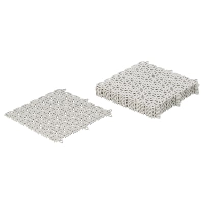 Interlocking grey plastic mats for balconies, customizable.