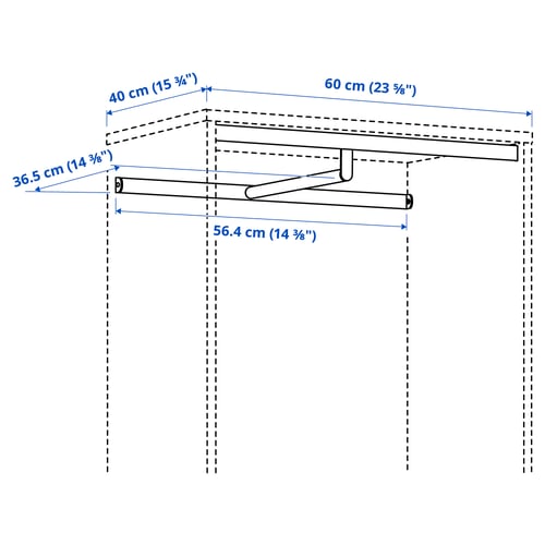 Illustration with measurements for the product: ALTARLIDEN.