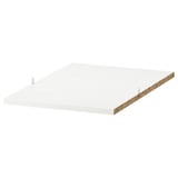 ALTARLIDEN shelf: white, rectangular, lightweight, particleboard with plastic edging.