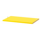 Bright yellow rectangular shelf, modern design, simple, sturdy, wall-mountable.