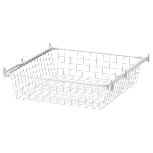 ALTARLIDEN Wire basket with pull-out rail, white, 60x62 cm