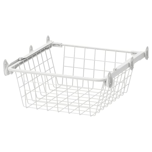 ALTARLIDEN Wire basket with pull-out rail, white, 40x42 cm