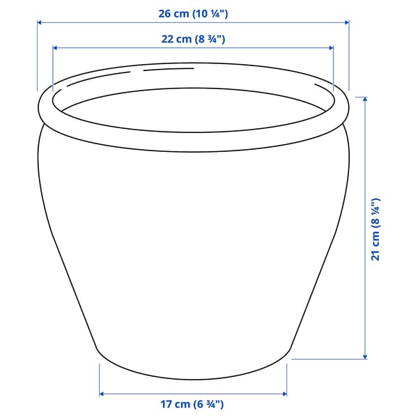 Illustration with measurements for the product: AMBRARÖNN.