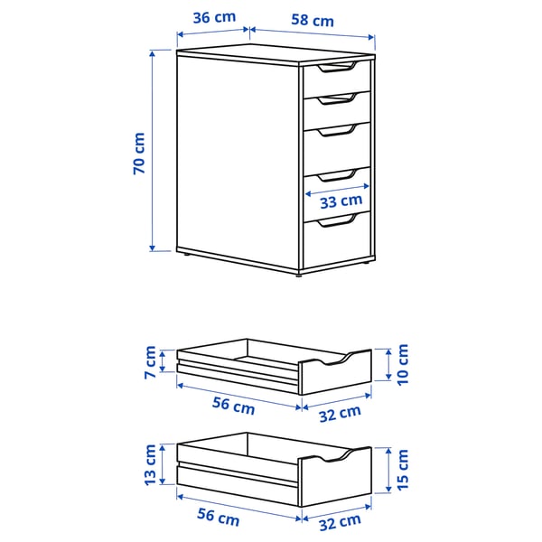 Illustration with measurements for the product: ANFALLARE.