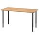 A modern ANFALLARE desk with a light wood top and black, adjustable metal legs.
