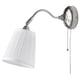 ÅRSTID wall lamp, white, adjustable nickel arm, diffusing shade.