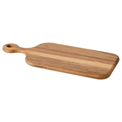 Wooden chopping board, handle, light brown oak, serving