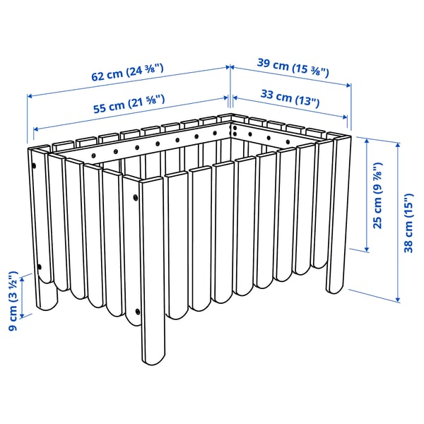 Illustration with measurements for the product: ASKHOLMEN.