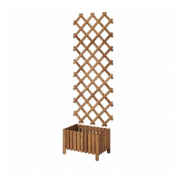 ASKHOLMEN wooden plant trellis with base, brown.
