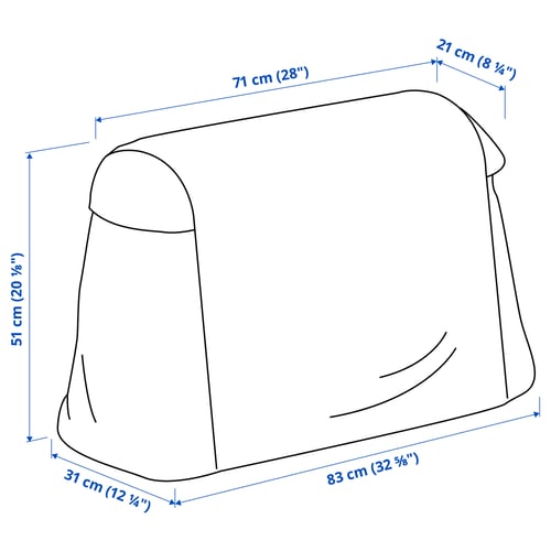 Illustration with measurements for the product: ASPAREN.