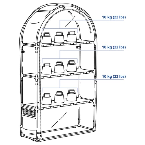 ASPAREN Greenhouse, transparent white, 95x32x162 cm